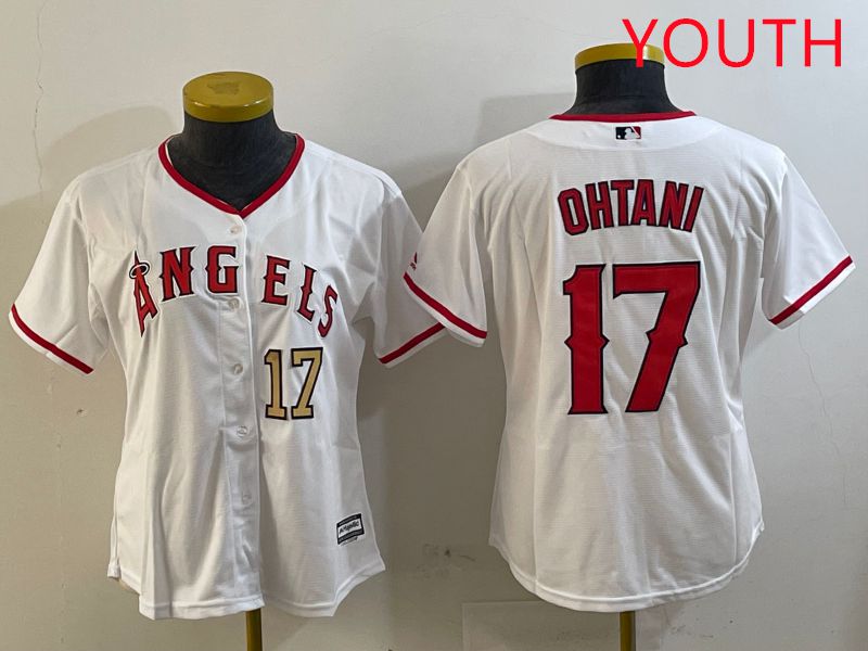 Youth Los Angeles Angels #17 Ohtani White Game 2025 Nike MLB Jersey style 2